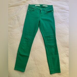 Pilcro&Letterpress for Anthropologie Mid-Rise Skinny Jeans in Kelly Green, sz 28
